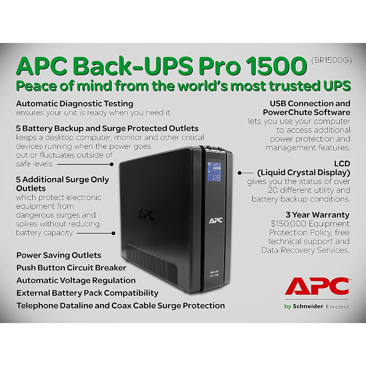 APC Back-UPS Pro BR1500G-IN, 1500VA / 865W, 230V - Image 5